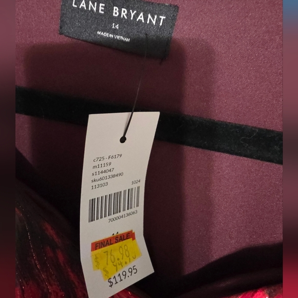 Lane Bryant Elegant Red and Black Women's Dress - Picture 4 of 5